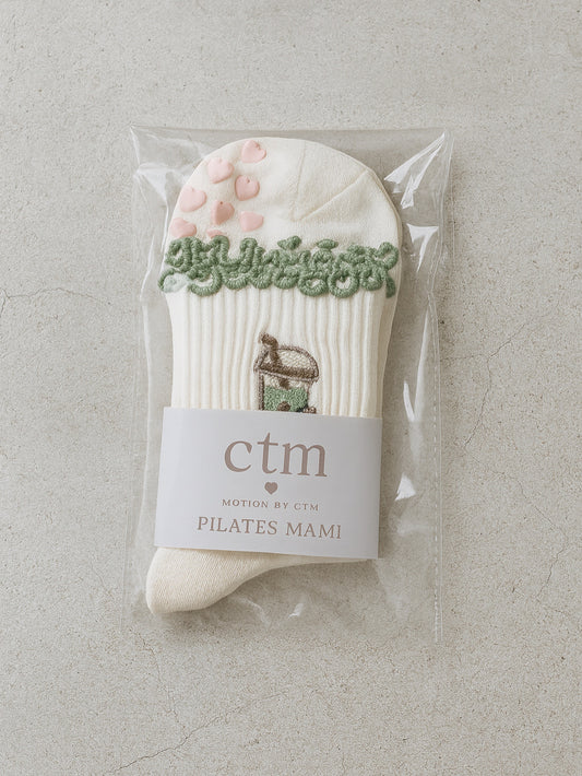 Strawberry matcha Pilates socks