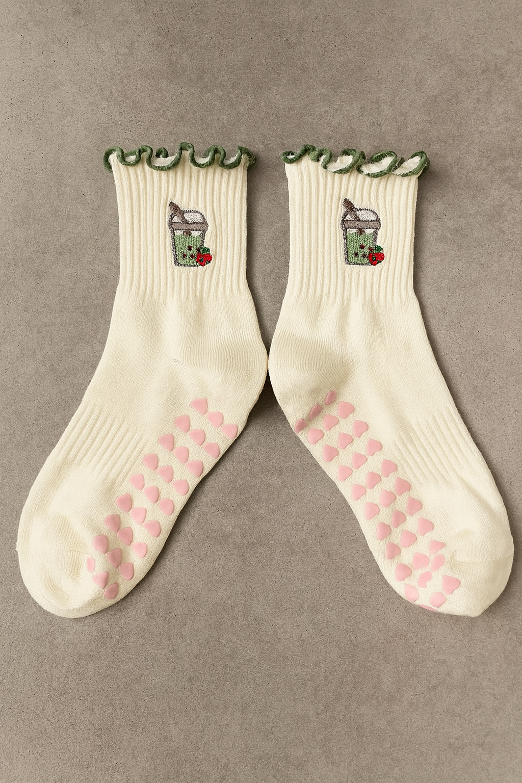 Strawberry matcha Pilates socks